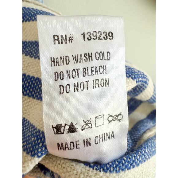 Tuckernuck | Blue Stripe Mini Sullivan Embroidered Canvas Caftan | Sz XS - Picture 9 of 10